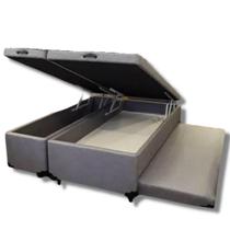 Cama Box Bau Super King Com Auxiliar Semi Ortopedica Suede (1.93X2.03)