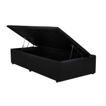 Cama Box Baú Universal Solteiro Courano Black (88x188x37) - Luckspuma