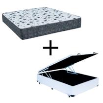 Cama Box Baú Viúva 128 Tecido Sintético Branco Com Colchão Alegro Bello Box Espuma D28 Cinza 58x128x188 Cama Box Baú Viúva 128 Tecido Sintético Branco Com Colchão Alegro Bello Box Espuma D28 Cinza 58x128x188