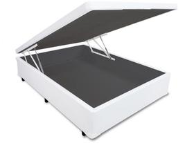 Cama Box Baú Viúva 1,28 x 1,88 x 0,40 Inteiriço Premium Tecido Sintético Branco - Master Box Design