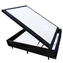 Cama Box Baú Viúva AColchoes Poliéster Preto 49x128x188 Cama Box Baú Viúva AColchoes Poliéster Preto 49x128x188