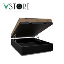 Cama Box Baú Viúva Bravus + Colchão Madrid D33 Molas Ensacadas 128x188x66cm Várias Cores - VPRIME Cama Box Baú Viúva Bravus + Colchão Madrid D33 Molas Ensacadas 128x188x66cm Várias Cores - VPRIME