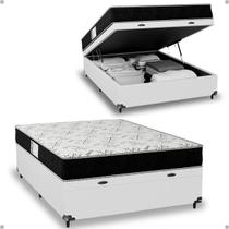 Cama Box Baú Viúva + Colchão D33 One Face - 61x128x188cm - Várias Cores - e-Shop Casa