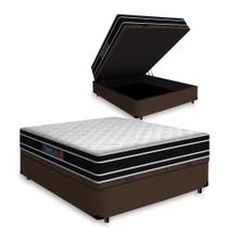 Cama Box Baú Viúva + Colchão De Espuma D33 - Castor - Black White Double Face 128x188x69cm