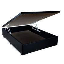 Cama Box Baú Viúva Ortobello Móveis Sintético Preto 41x128x188