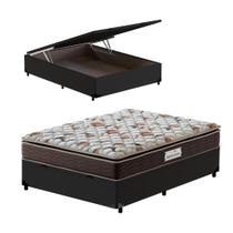 Cama Box Baú Viúva Preta + Colchão de Espuma D45 - Probel - Guarda-Costas ProForce Plus 128x188x70cm