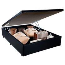 Cama Box Baú Viúva Serene Sintético Preto 44x128x188 Cama Box Baú Viúva Serene Sintético Preto 44x128x188