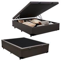 Cama Box Baú Viúva SerenePrime Sintético Marrom 128x188x44 Cama Box Baú Viúva SerenePrime Sintético Marrom 128x188x44