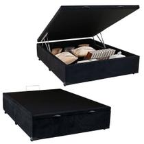 Cama Box Baú Viúva SerenePrime Suede Preto 44x128x188