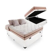 Cama Box Baú Viúva Tecido Sintético Branco com Colchão Pillow Angel - Bello Box - Molas Ensacadas 62x128x188 Cama Box Baú Viúva Tecido Sintético Branco com Colchão Pillow Angel - Bello Box - Molas Ensacadas 62x128x188