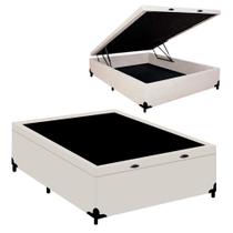 Cama Box Baú Viúva Turca Sintético Branco 128x188x41 Cama Box Baú Viúva Turca Sintético Branco 128x188x41