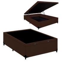 Cama Box Baú Viúva Turca Suede Marrom 128x188x41 Cama Box Baú Viúva Turca Suede Marrom 128x188x41