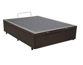 Cama Box Baú Viúvão Blindado Sintético Marrom Com 128Cm de Largura