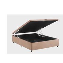 Cama Box Baú Viúvão Blindado Suede Rosé Com 128Cm de Largura Cama Box Baú Viúvão Blindado Suede Rosé Com 128Cm de Largura