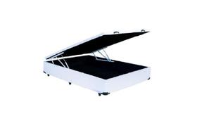 Cama Box Baú Viuvão Linhão Branco Com Pistão A Gás, Estrutura Reforçada, Imperium do Sono