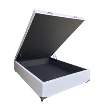 Cama Box Baú Viuvão Sintético Branco Com Pistão A Gás, Imperium do Sono