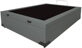 Cama Box Baú Viúvao Sintético Cinza Com 128cm de Largura Cama Box Baú Viúvao Sintético Cinza Com 128cm de Largura