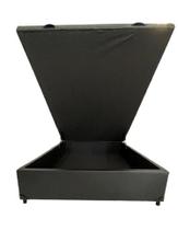 Cama Box Baú Viúvao Sintético Preto Com 128cm de Largura Cama Box Baú Viúvao Sintético Preto Com 128cm de Largura
