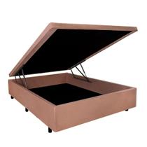 Cama Box Baú Viúvo 120x203x34 cm Suede Bege