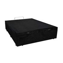 Cama Box Baú Viúvo 1,28x1,88 em Suede com Baú Organizador Frontal