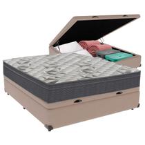 Cama Box Baú Viúvo Bege e Colchão Airtech 100 D33 Ortobom Cama Box Baú Viúvo Bege e Colchão Airtech 100 D33 Ortobom
