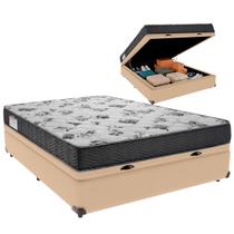 Cama Box Baú Viúvo Bege e Colchão ISO 100 Ortobom D33