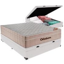 Cama Box Baú Viúvo Branco + Colchão Airtech Molas Ensacadas Ortobom
