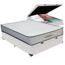 Cama Box Baú Viúvo Branco e Colchão Orthopedic D33 V-Tech Cama Box Baú Viúvo Branco e Colchão Orthopedic D33 V-Tech