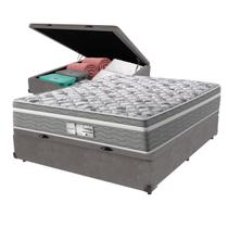 Cama Box Baú Viúvo Cinza + Colchão Evolution Molas Ensacadas Probel Cama Box Baú Viúvo Cinza + Colchão Evolution Molas Ensacadas Probel