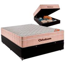 Cama Box Baú Viúvo e Colchão Airtech Spring Pocket Molas Ensacadas Ortobom Preto Cama Box Baú Viúvo e Colchão Airtech Spring Pocket Molas Ensacadas Ortobom Preto