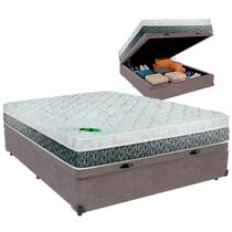 Cama Box Baú Viúvo e Colchão Aspen 24cm Molas Ensacadas Luckspuma Cinza Cama Box Baú Viúvo e Colchão Aspen 24cm Molas Ensacadas Luckspuma Cinza