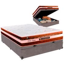 Cama Box Baú Viúvo e Colchão Esplendor Molas Ensacadas Luckspuma Cinza Cama Box Baú Viúvo e Colchão Esplendor Molas Ensacadas Luckspuma Cinza