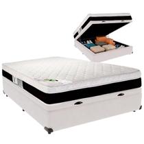 Cama Box Baú Viúvo Especial 120x188e Colchão Roma Molas Ensacadas Luckspuma Branco Cama Box Baú Viúvo Especial 120x188e Colchão Roma Molas Ensacadas Luckspuma Branco