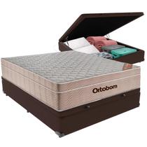 Cama Box Baú Viúvo Marrom + Colchão Airtech Molas Ensacadas Ortobom Cama Box Baú Viúvo Marrom + Colchão Airtech Molas Ensacadas Ortobom
