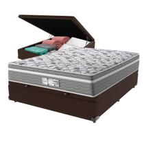 Cama Box Baú Viúvo Marrom + Colchão Evolution Molas Ensacadas Probel Cama Box Baú Viúvo Marrom + Colchão Evolution Molas Ensacadas Probel