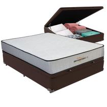 Cama Box Baú Viúvo Marrom e Colchão Orthopedic D33 V-Tech Cama Box Baú Viúvo Marrom e Colchão Orthopedic D33 V-Tech