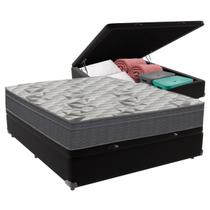 Cama Box Baú Viúvo Preto e Colchão Airtech 100 D33 Ortobom