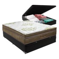 Cama Box Baú Viúvo Preto e Colchão Gold Ultragel Molas ensacadas Ortobom
