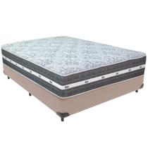 Cama Box Bege e Colchão Black Graphite Molas Ensacadas Casal Anjos Cama Box Bege e Colchão Black Graphite Molas Ensacadas Casal Anjos
