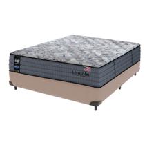 Cama Box Bege e Colchão Casal Lincoln Molas Ensacadas Sealy