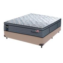 Cama Box Bege e Colchão Casal Passion Posturepedic Pillow Cloud Sealy