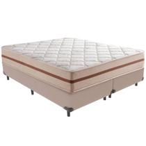 Cama Box Bege e Colchão Classic 26 cm Molas ensacadas King Anjos