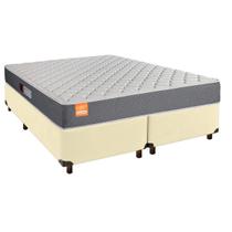 Cama + Box Bege e Colchão D23 Queen