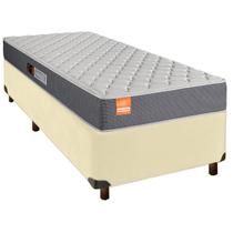Cama + Box Bege e Colchão D23 Solteiro