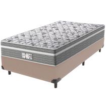 Cama Box Bege e Colchão Evolution Molas Ensacadas Solteiro Probel Cama Box Bege e Colchão Evolution Molas Ensacadas Solteiro Probel