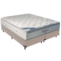 Cama Box Bege e Colchão Freedom Molas Ensacadas King Ortobom Cama Box Bege e Colchão Freedom Molas Ensacadas King Ortobom
