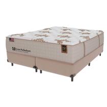 Cama Box Bege e Colchão King Gran Paladium Molas LFK Sealy