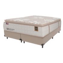 Cama Box Bege e Colchão King Royal Comfort Plus Molas LFK Sealy