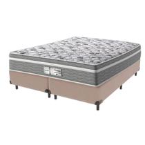 Cama Box Bege e Colchão Queen Evolution Molas Ensacadas Probel