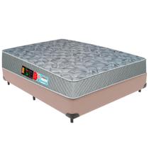 Cama Box Bege e Colchão Sleep Max D33 Casal Castor